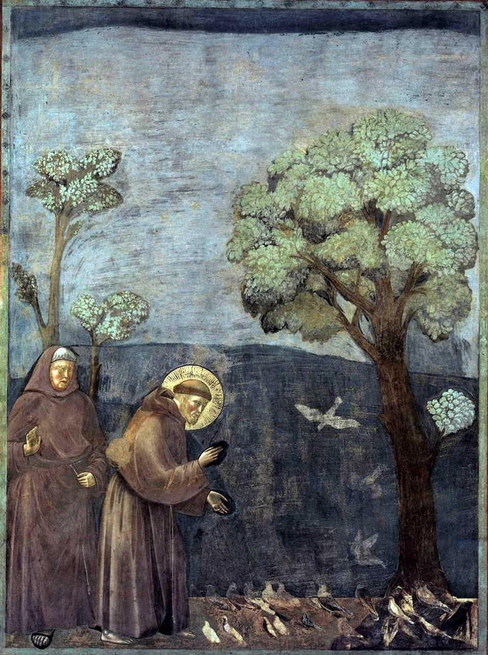 Giotto_-_Legend_of_St_Francis_-_-15-_-_Sermon_to_the_Birds